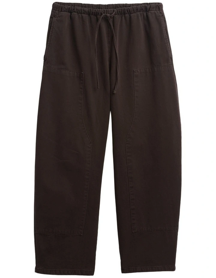 Easy Double-Knee Barrel Pants in Brown image 5