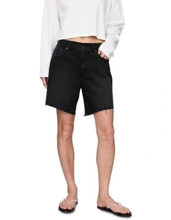 Loose Bermuda Shorts in Blk Fuller