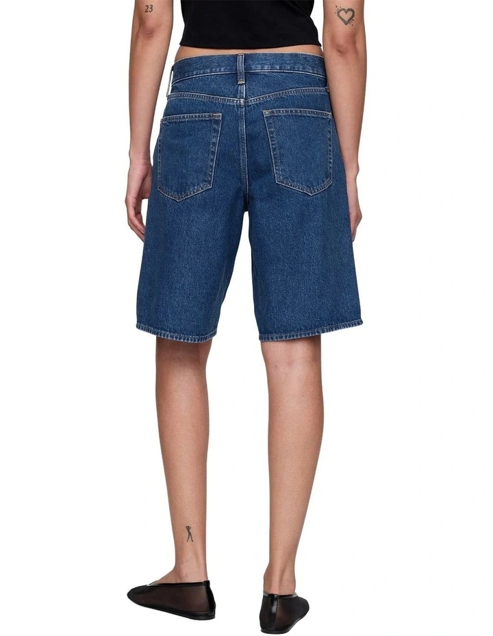 Denim Longline Med Lowry Shorts in Medium Indigo image 2