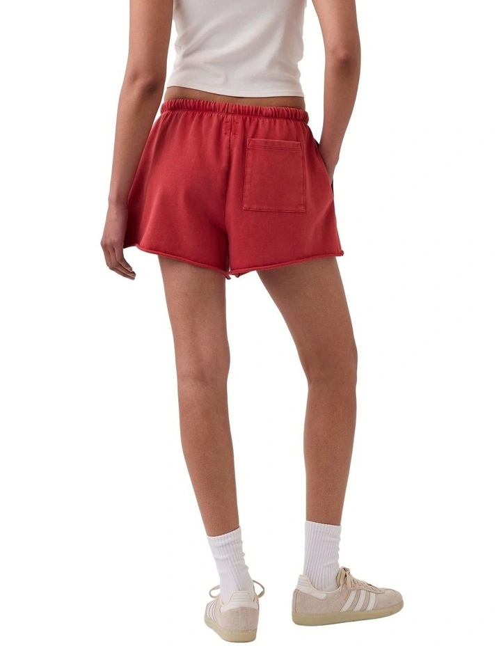 Vintage Soft Terry Relaxed Sweat Shorts 3.5" in Red image 2