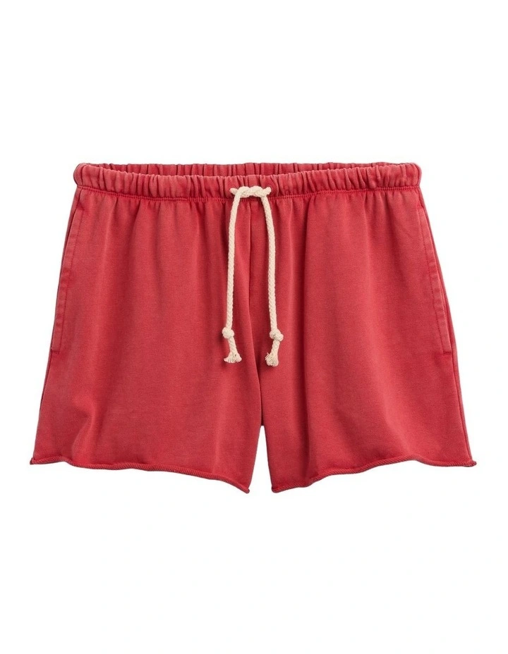 Vintage Soft Terry Relaxed Sweat Shorts 3.5" in Red image 6