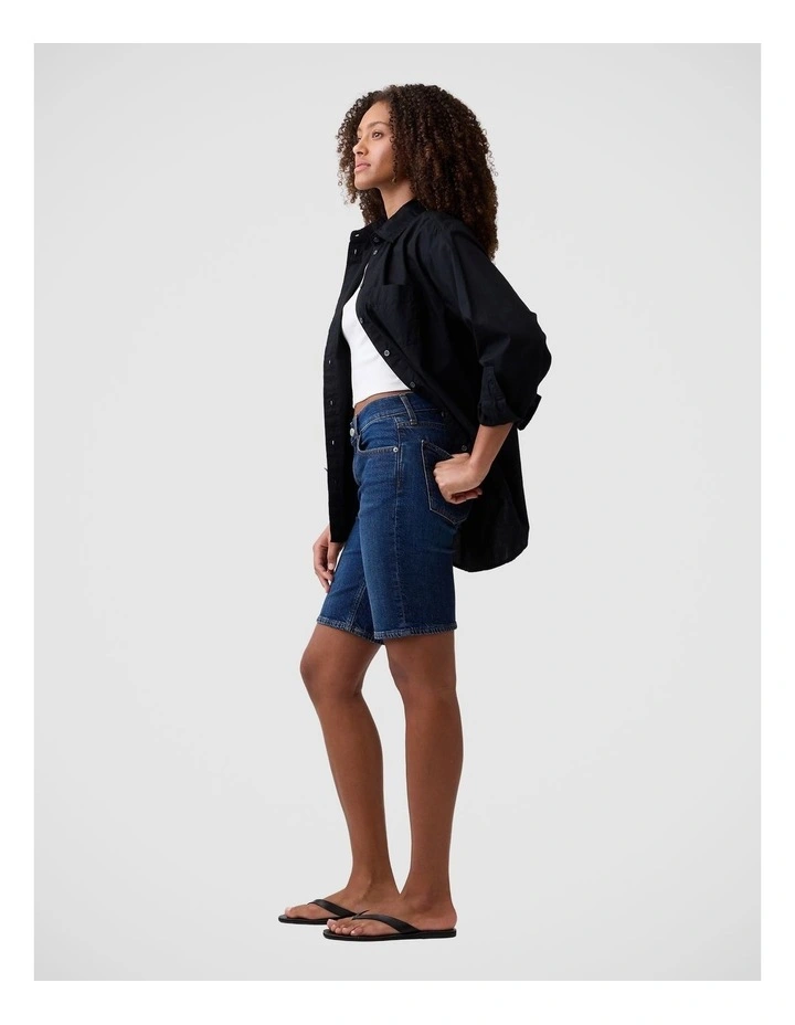 9 Mid Rise Soft Denim Bermuda Shorts image 3
