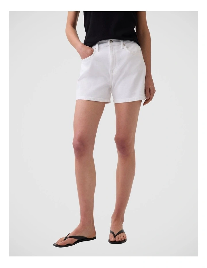 3.5 High Rise Relaxed Straight Denim Shorts image 1
