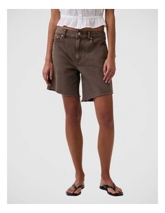 8 Mid Rise Loose Denim Bermuda Shorts