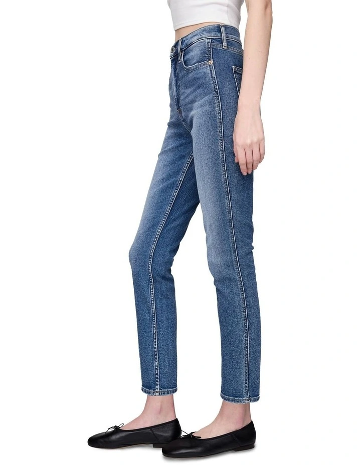 Vintage Slim High Rise Med Glin Jeans in Blue image 3