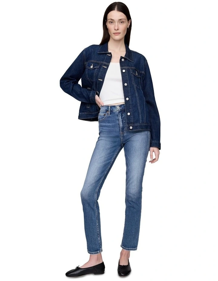 Vintage Slim High Rise Med Glin Jeans in Blue image 4