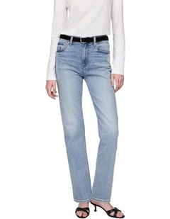 High Rise 90s Slim Straight Jeans in Light Indigo