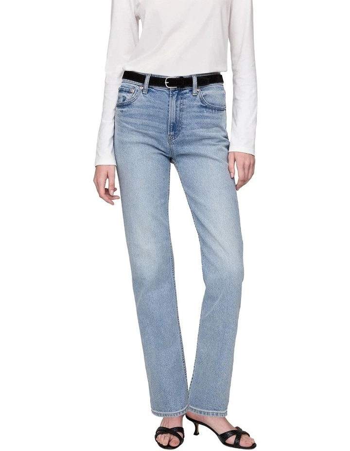 High Rise 90s Slim Straight Jeans in Light Indigo image 1