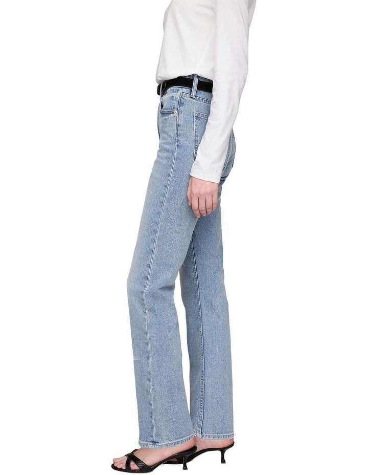 High Rise 90s Slim Straight Jeans in Light Indigo image 3