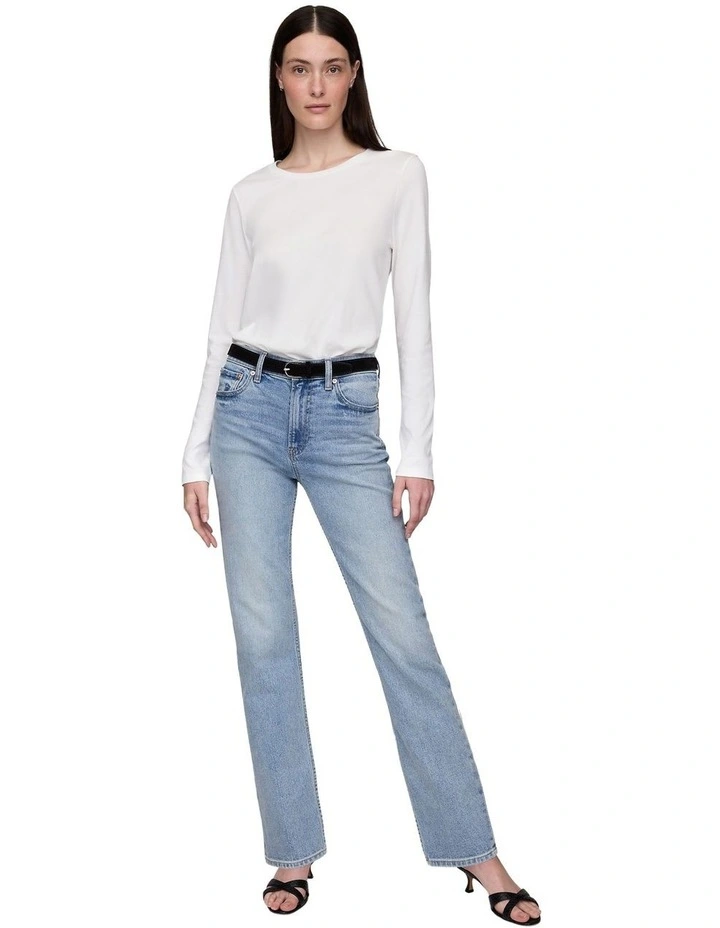 High Rise 90s Slim Straight Jeans in Light Indigo image 4