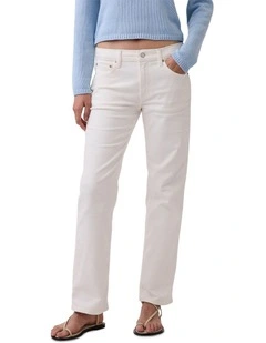 Relaxed Straight Winter Jeans in White