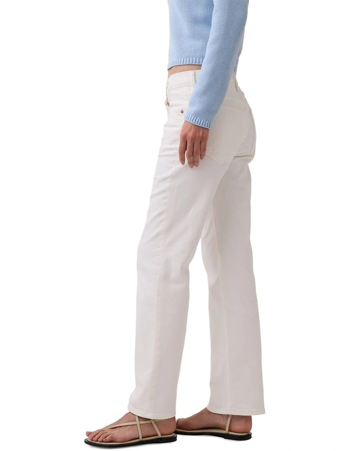 Relaxed Straight Winter Jeans in White image 3