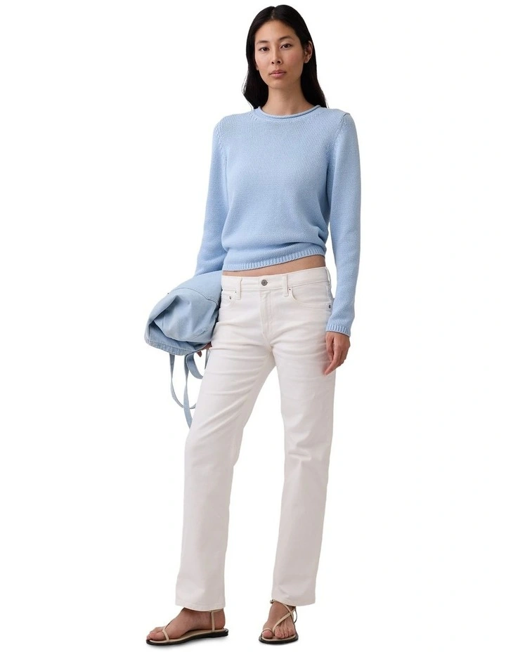 Relaxed Straight Winter Jeans in White image 4