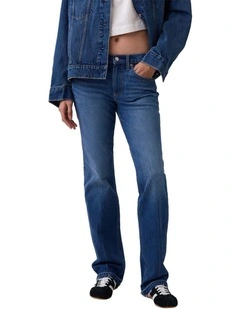 Relaxed Straight Jeans in Med Golden Drift Ldh