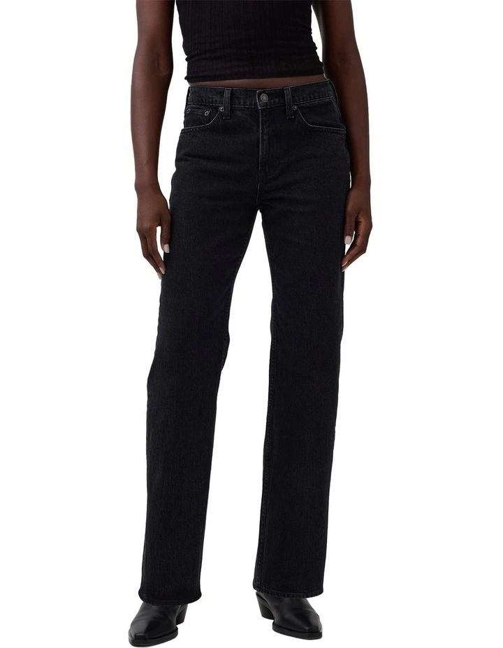 Relaxed Straight Jeans in Black Petal image 1
