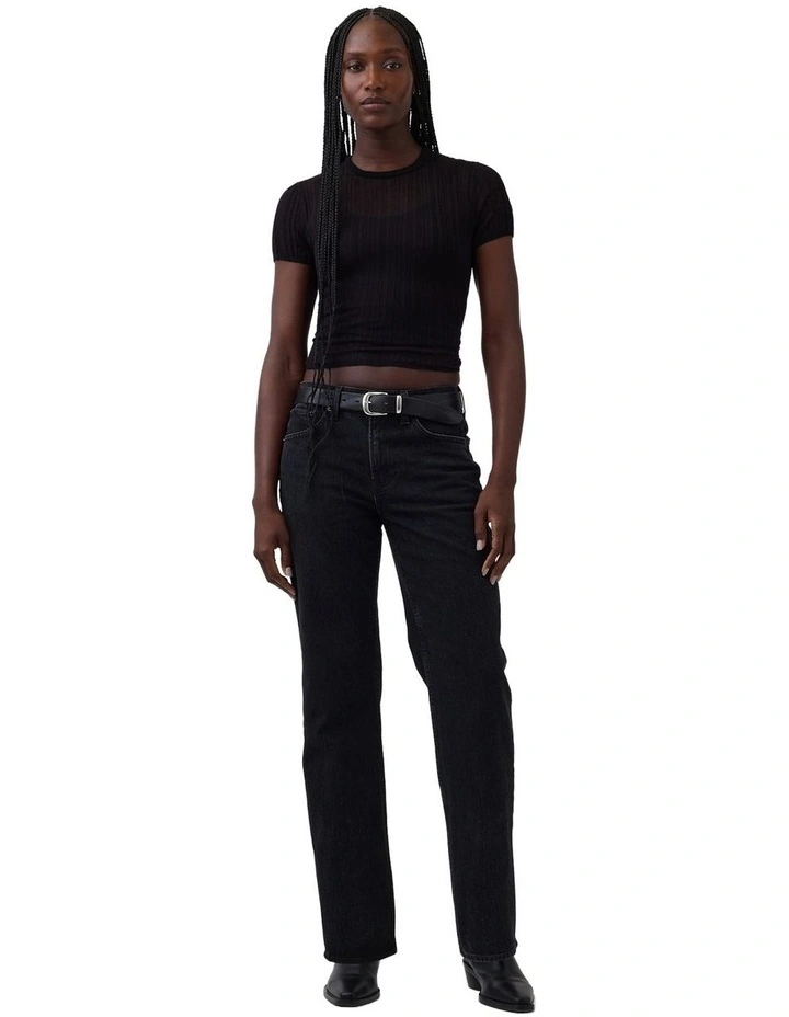 Relaxed Straight Jeans in Black Petal image 4