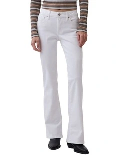 Long And Lean Low Rise Jeans in Fresh White