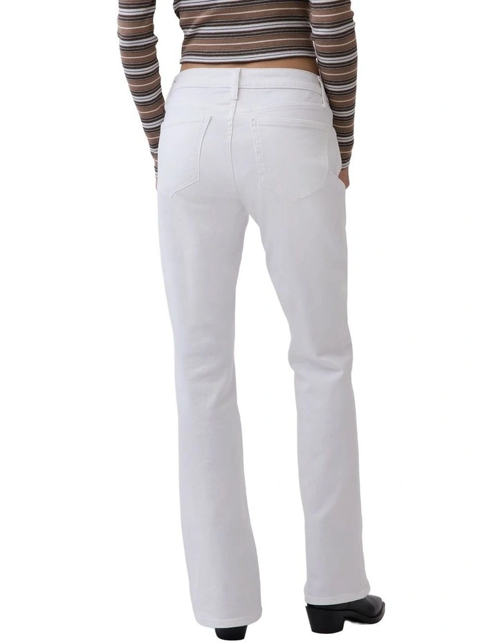Long And Lean Low Rise Jeans in Fresh White image 2