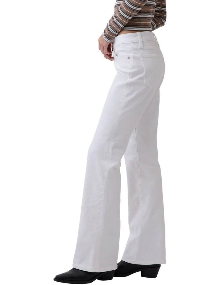 Long And Lean Low Rise Jeans in Fresh White image 3