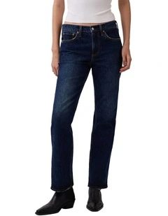 Relaxed Straight Jeans in Dk Moondew
