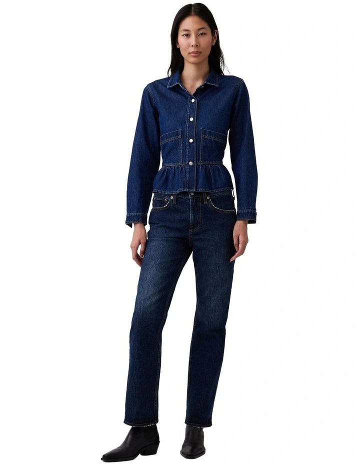 Relaxed Straight Jeans in Dk Moondew image 4