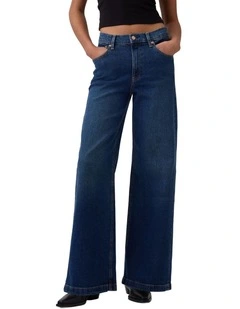 High Rise Stride Wide-Leg Jeans in Blue