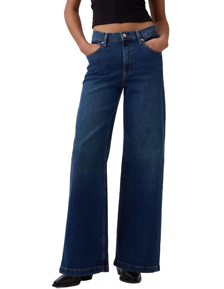 High Rise Stride Wide-Leg Jeans in Blue image 1