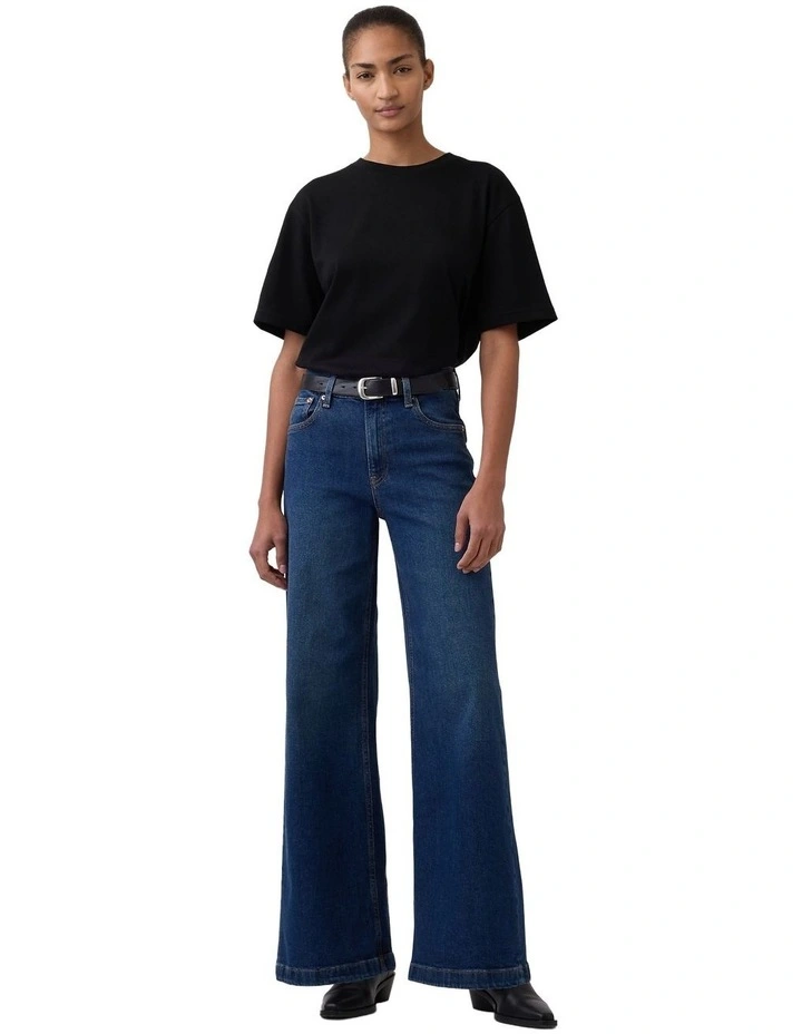 High Rise Stride Wide-Leg Jeans in Blue image 4