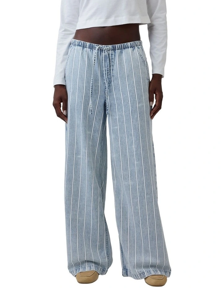 Mid Rise UltraSoft Easy Baggy Jeans in Varsity Stripe image 1