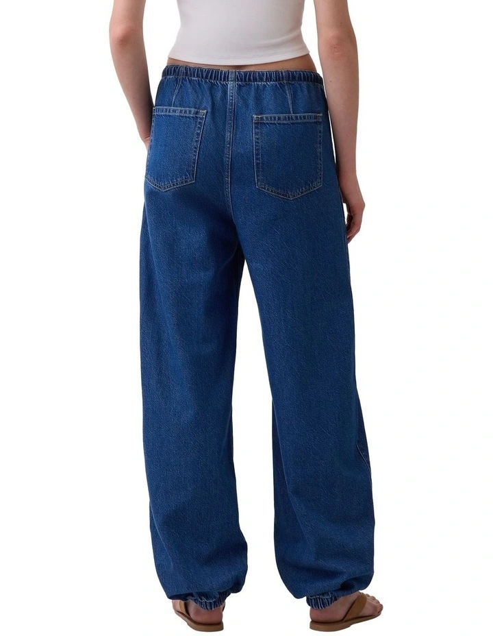 High Rise UltraSoft Easy Barrel Jeans in Dark Wash image 2