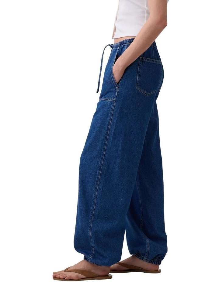 High Rise UltraSoft Easy Barrel Jeans in Dark Wash image 3