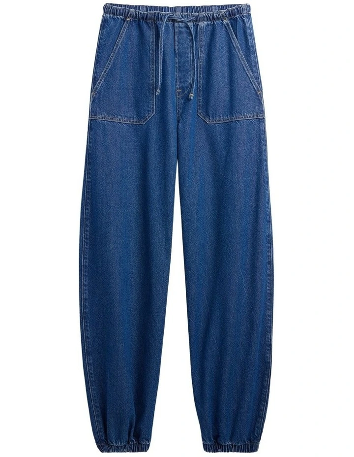 High Rise UltraSoft Easy Barrel Jeans in Dark Wash image 5