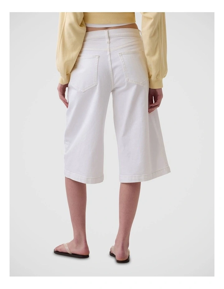 High Rise Culotte Jeans in Fresh White image 2