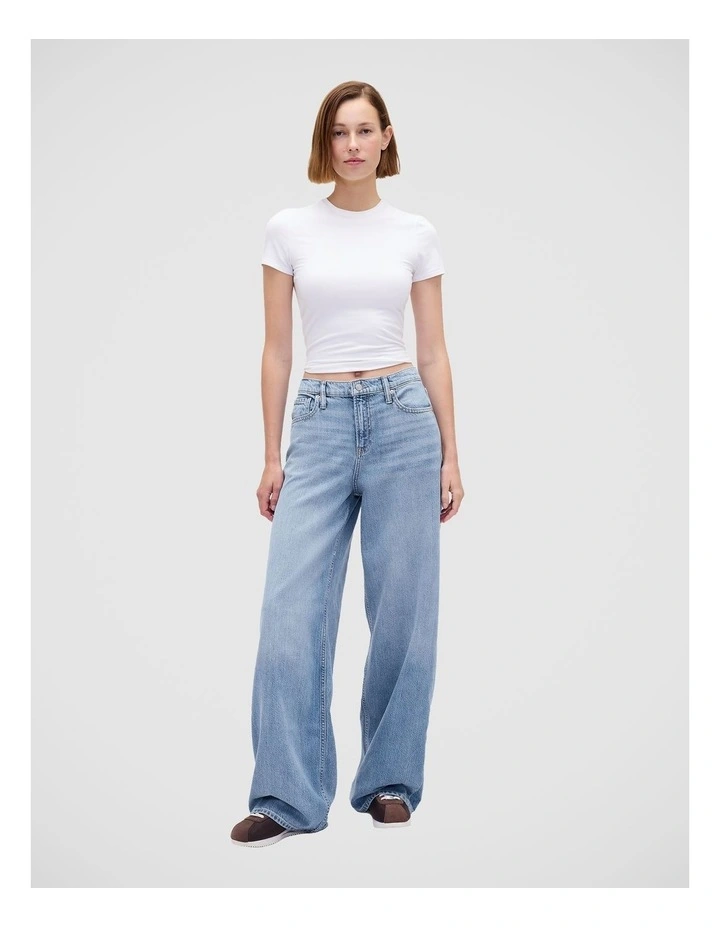 Mid Rise UltraSoft Baggy Jeans in Blue image 1