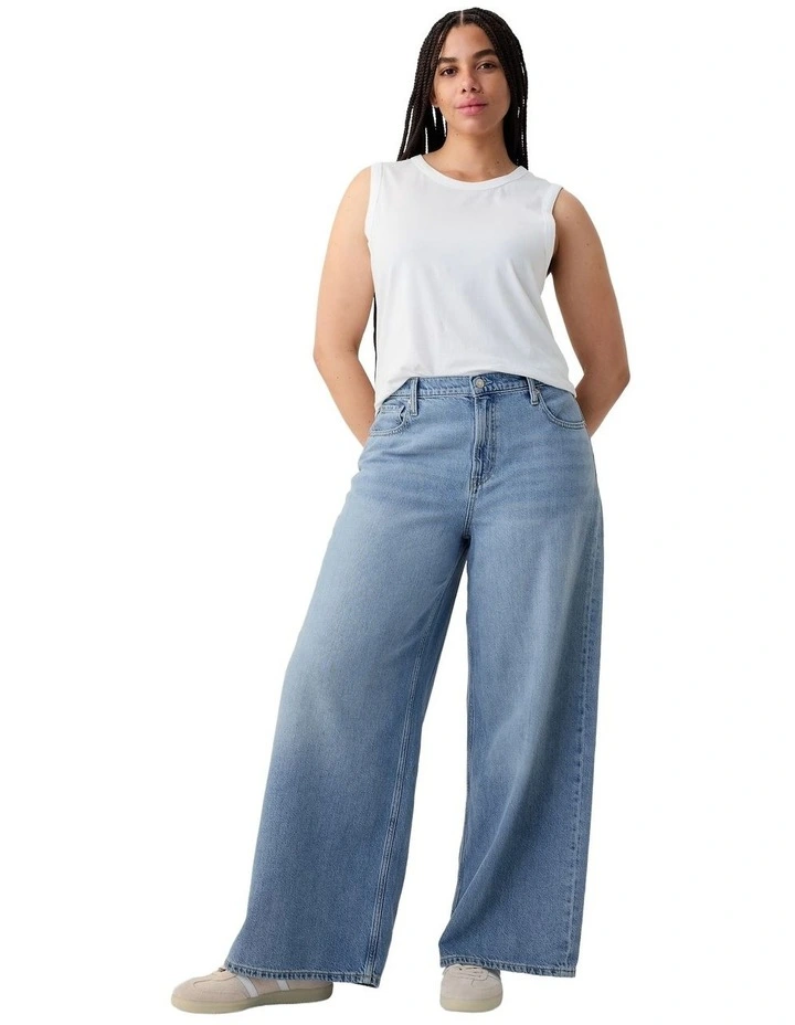 Mid Rise UltraSoft Baggy Jeans in Blue image 4