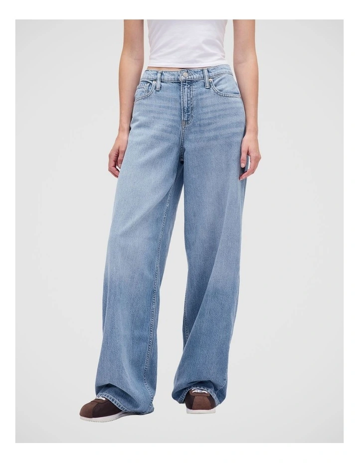 Mid Rise UltraSoft Baggy Jeans in Blue image 5