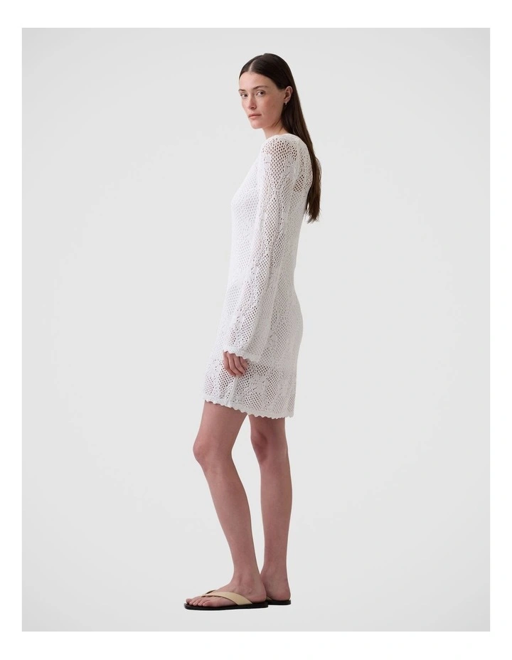 Pointelle Sweater Mini Dress image 3