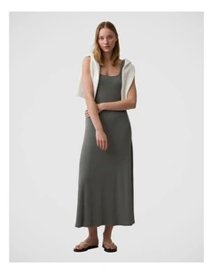 Modern Rib Square-Neck Maxi Dress