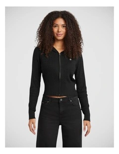 Gj Ls Cable Hoodie Cardi