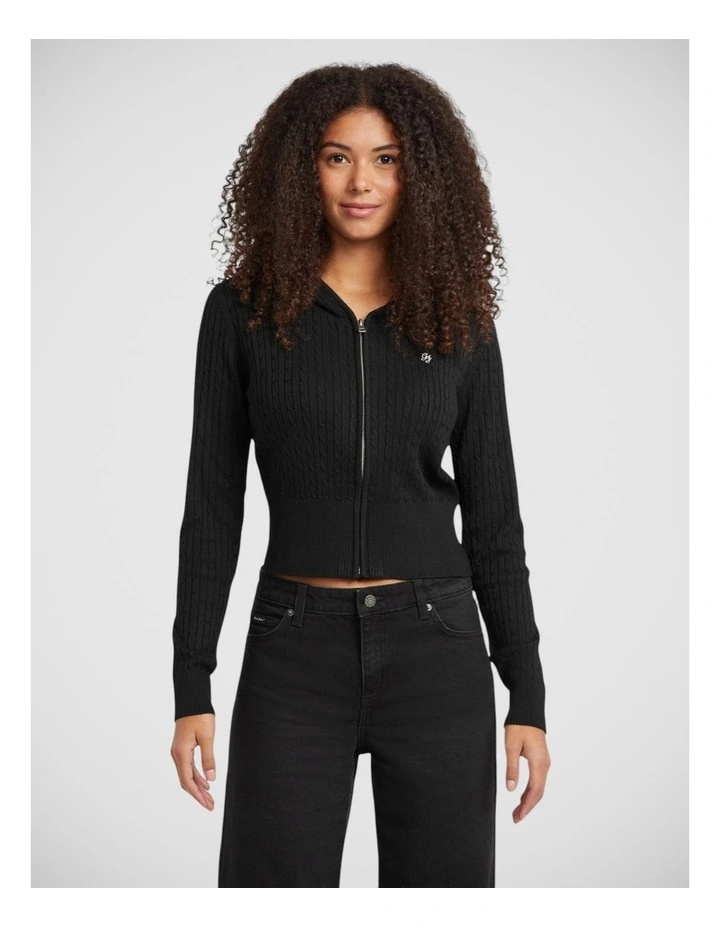 Gj Ls Cable Hoodie Cardi image 1