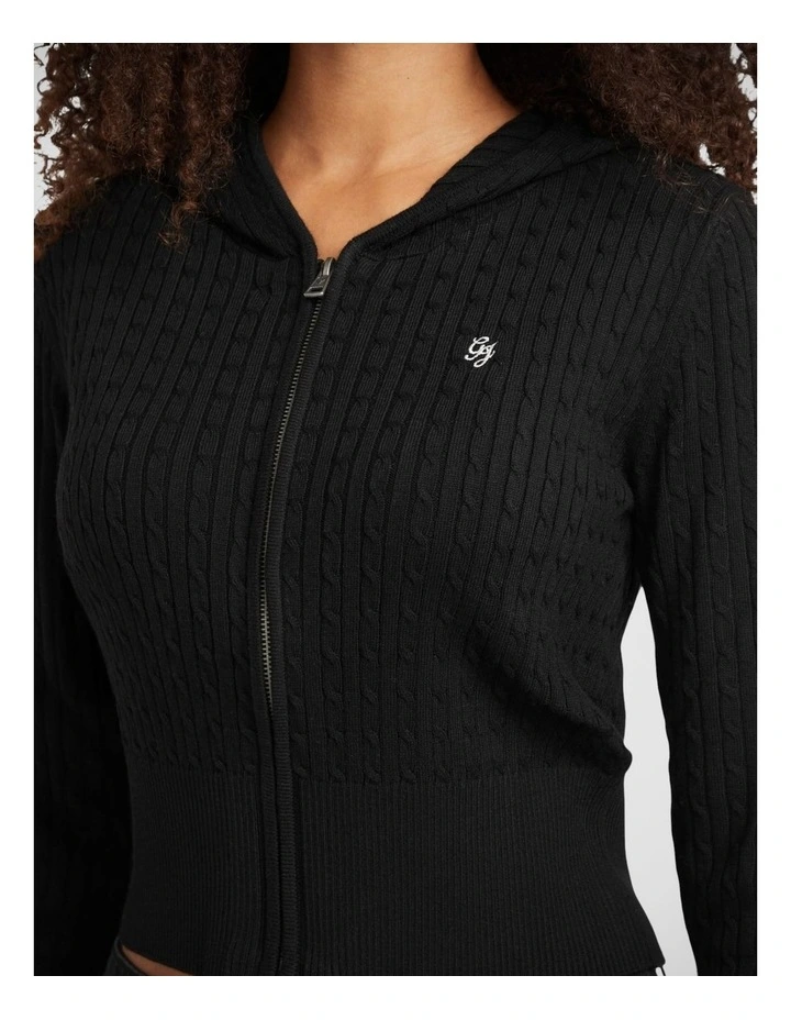 Gj Ls Cable Hoodie Cardi image 3