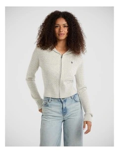 Gj Ls Cable Hoodie Cardi