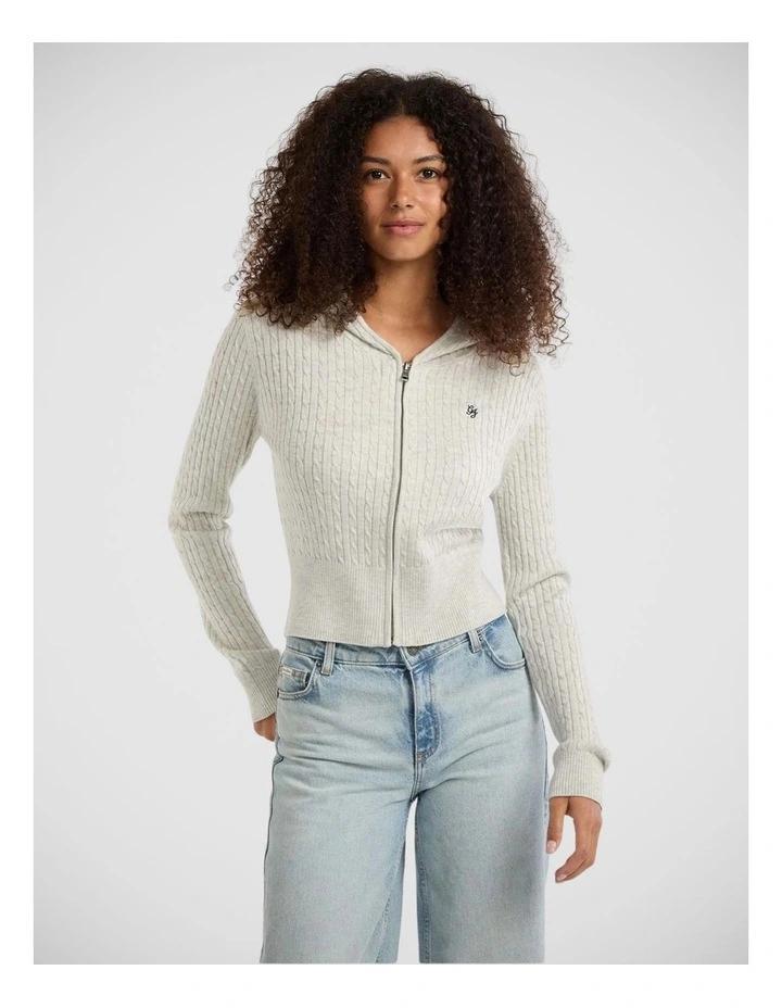 Gj Ls Cable Hoodie Cardi image 1