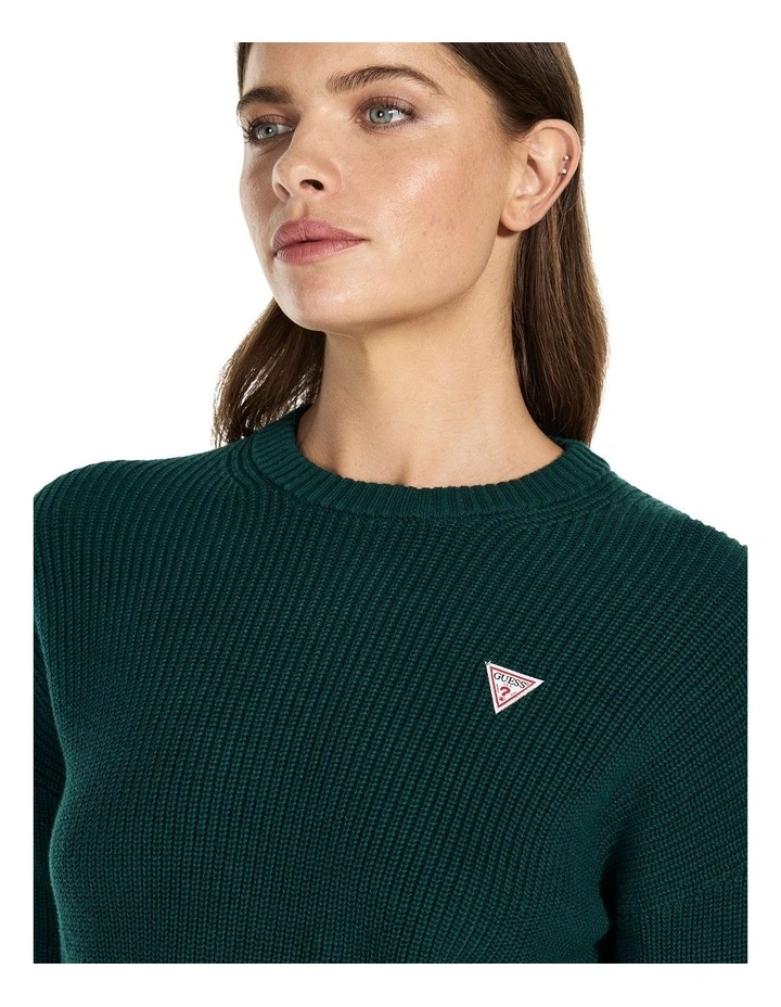 Crew Neck Mini Triangle Sweater in Black image 5