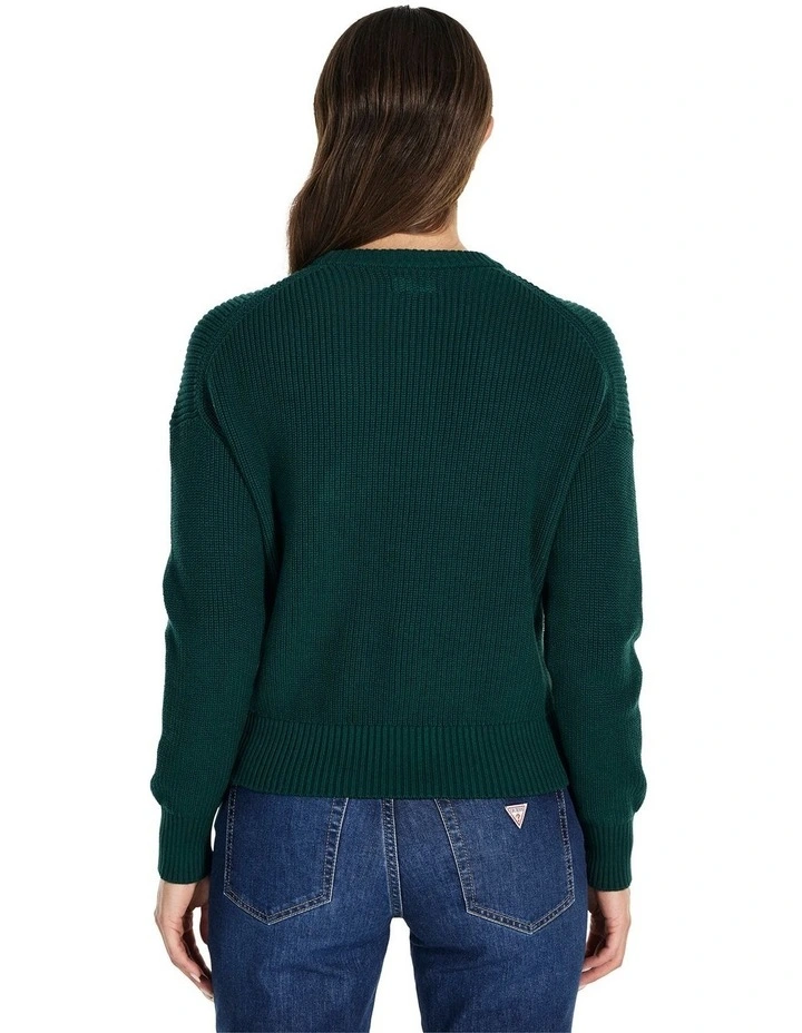 Crew Neck Mini Triangle Sweater in Black image 6