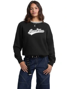 Puff Star Sweat Top in Jet Black