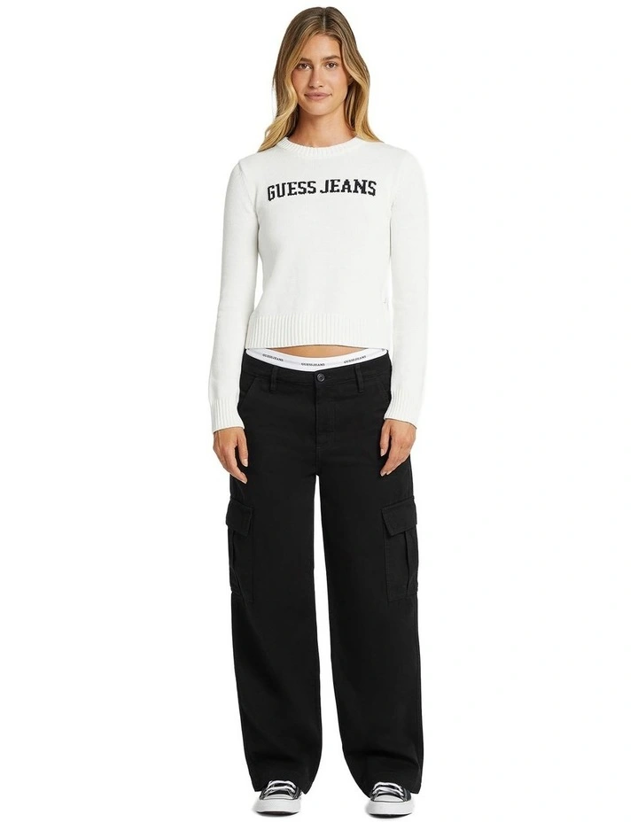Intarsia Sweater in Warm White image 3