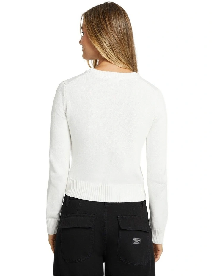 Intarsia Sweater in Warm White image 4
