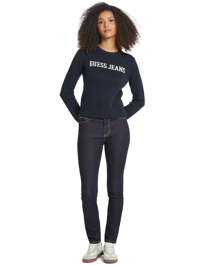 Intarsia Sweater in Daring Ocean image 3