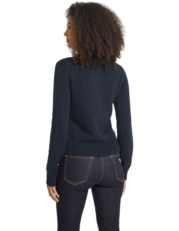 Intarsia Sweater in Daring Ocean image 4